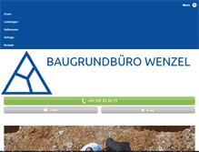 Tablet Screenshot of baugrundbuero-wenzel.de